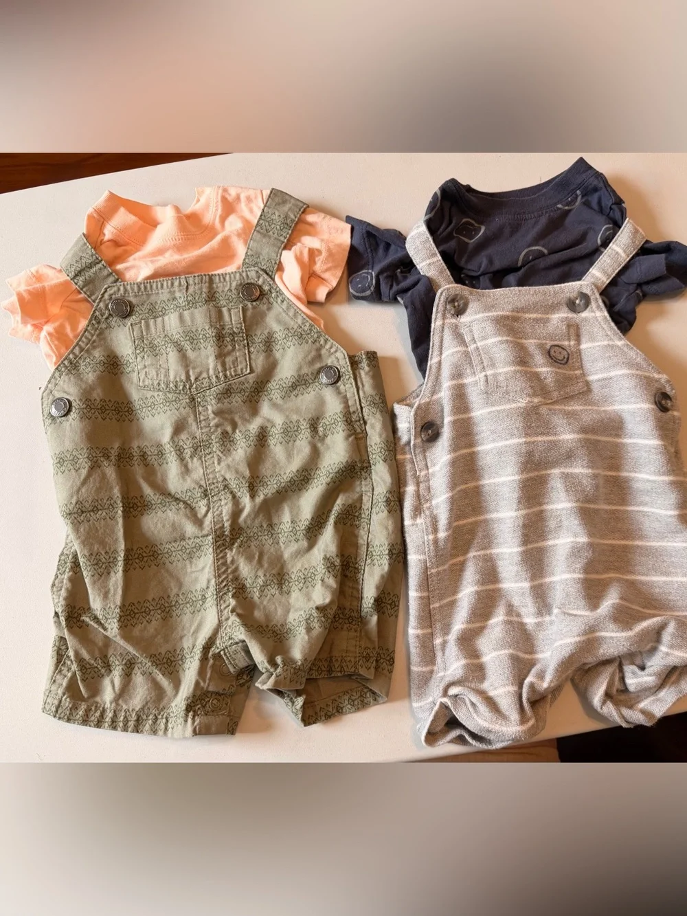 Carter's 6 Month Baby Boy 2 Piece Shortall Outfit Bundle